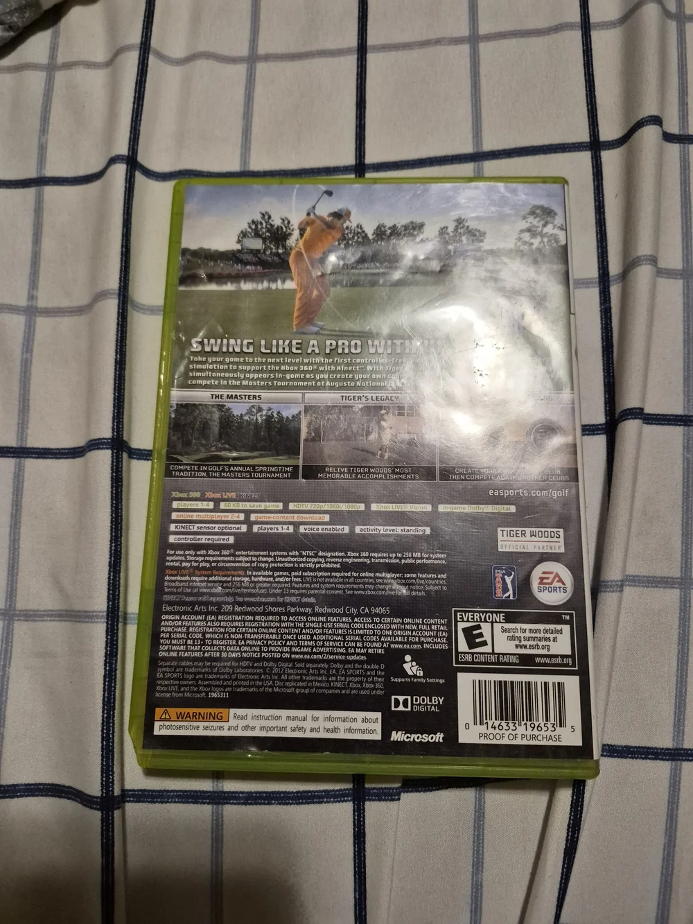 Microsoft Xbox 360 Tiger Woods PGA TOUR 13 Green Case